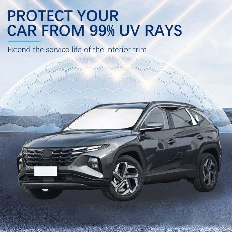 

Car Windshield SunShade Sun Visor Foldable Parasol Blocks UV Rays For Hyundai Tucson L 1.5T NX4 Hybrid