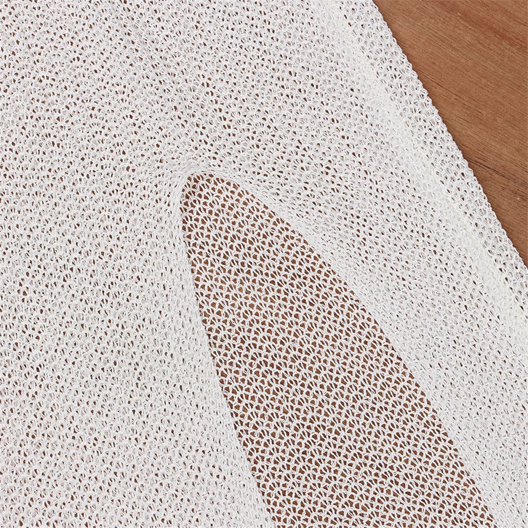 S - XL 3 Farben V-Ausschnitt, überkreuzter Rücken, gestrickte Häkel-Tunika, Strand-Überwurf, Strandkleid, Strandmode, Damen V3767 – Detail 39