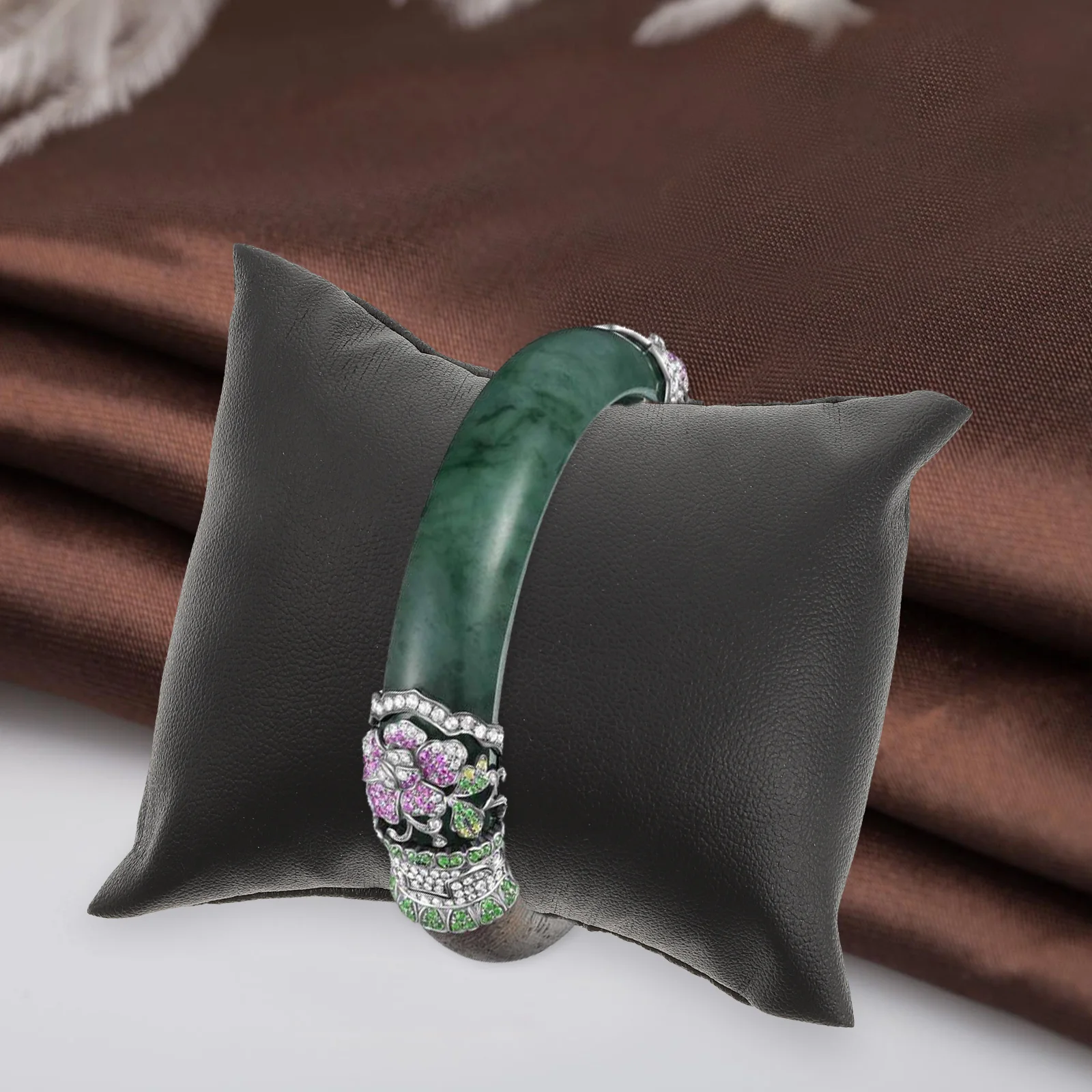

10PCS Small Pillows for Jewelry Display Black PU Watch Bracelet Bangle Holder Protective Cushions Accessories Show Props