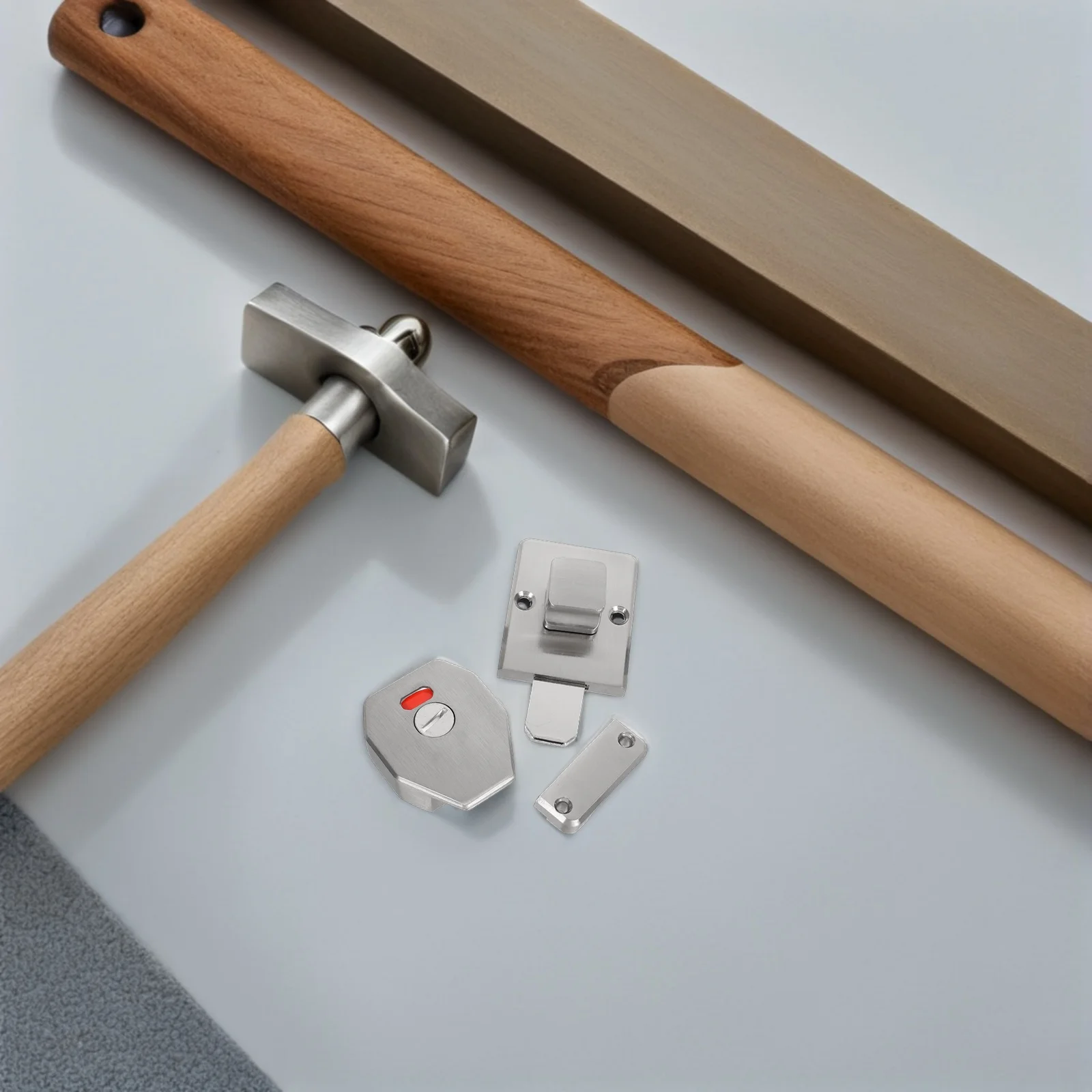 

Stainless Steel Partitions Bathroom Lock Door Latch Bolt Commercial Toilet Door Lock Occupied Vacant Indicator