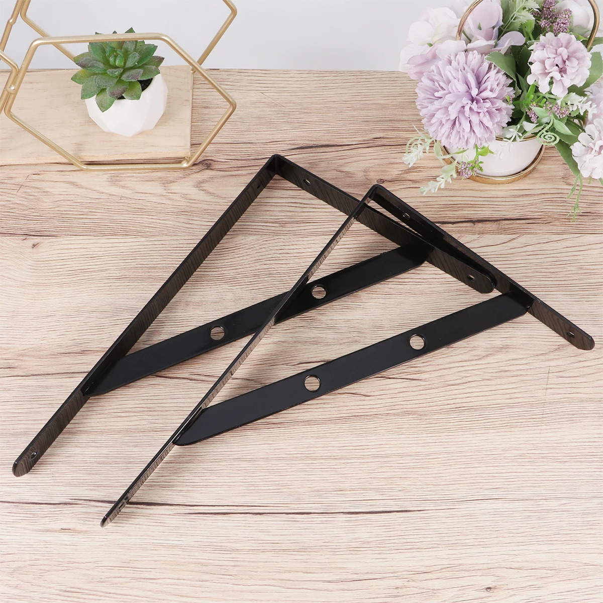 

2pcs Shelf Bracket Heavy Duty Metal Triangle Wall Mount Storage Sturdy Reinforced Long Lifespan NotRust