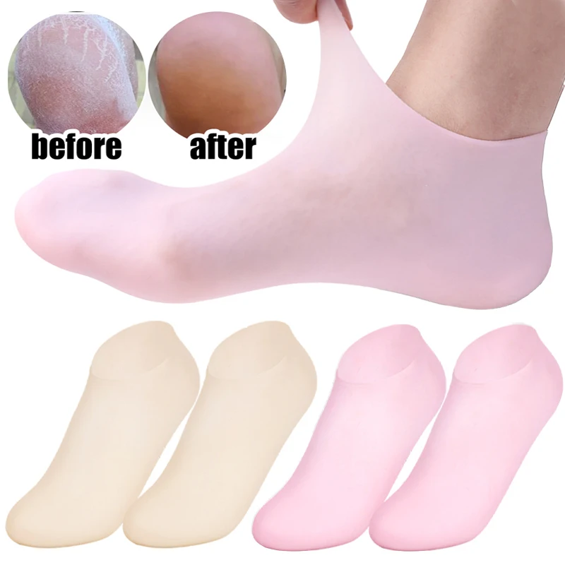 

Silicone Moisturizing Socks 2pcs/Pair Anti Cracking Dead Skin Remove Relieve Dryness Exfoliating Foot Socks Pedicure Care Tools