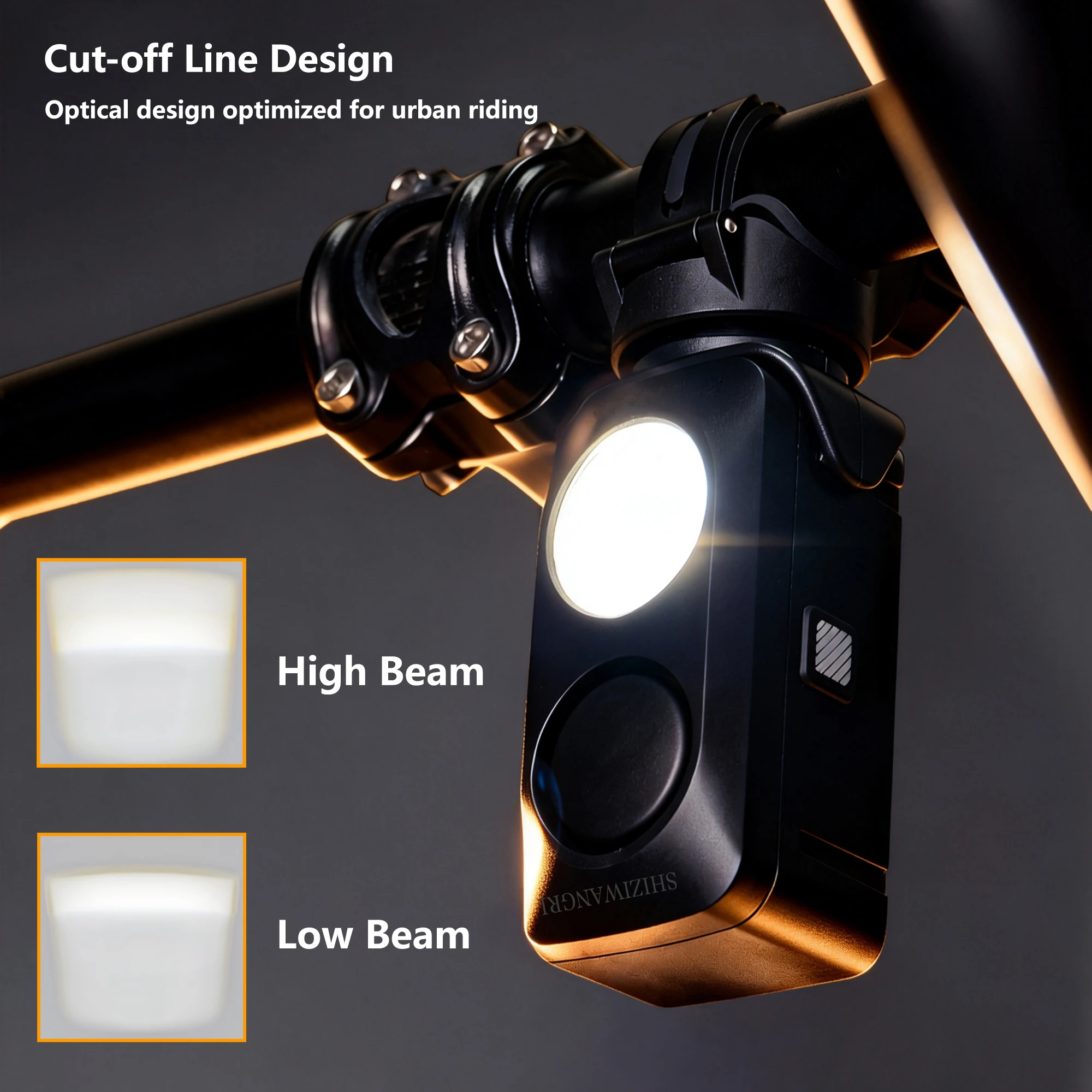 

SHIZIWANGRI Bicycle Light Horn Rechargeable Power Display MTB Mountain Road Bike Front Lamp 120dB Horn Flashlight Bicycle Lights