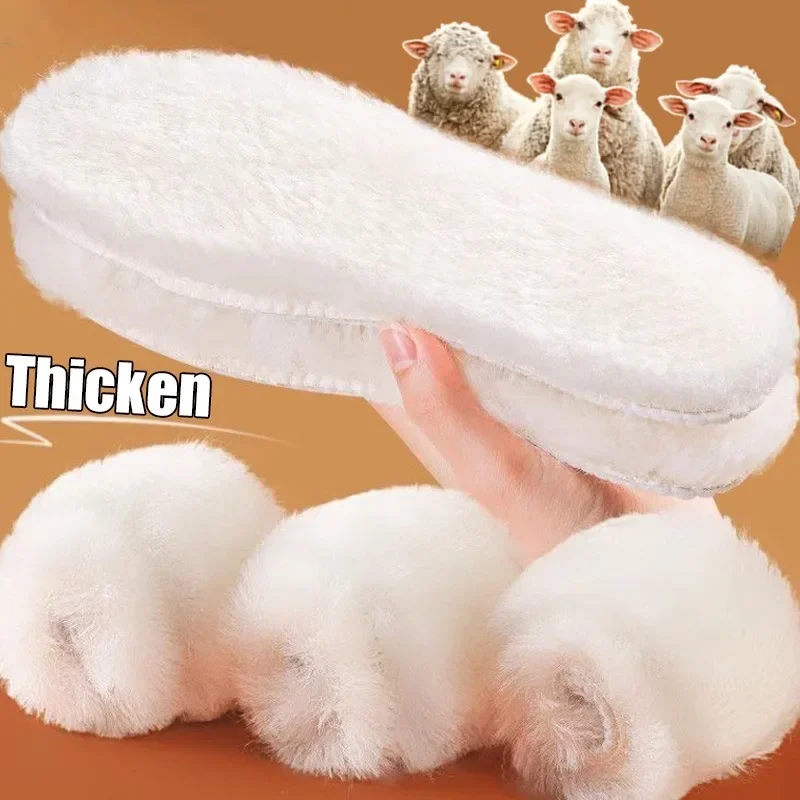 6/2 قطعة أستراليا نعل جلد الغنم الرجال النساء الشتاء سميكة الكشمير الحرارية الصوف الحقيقي النعال للأحذية باطن الداخلية لأحذية الثلوج #3