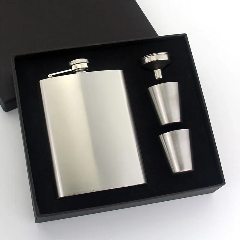 

8oz 304 Stainless steel Vodka Cup Whisky Bottle Hip Flask Gift Box Set Alcohol Funnel Liquor Flagon