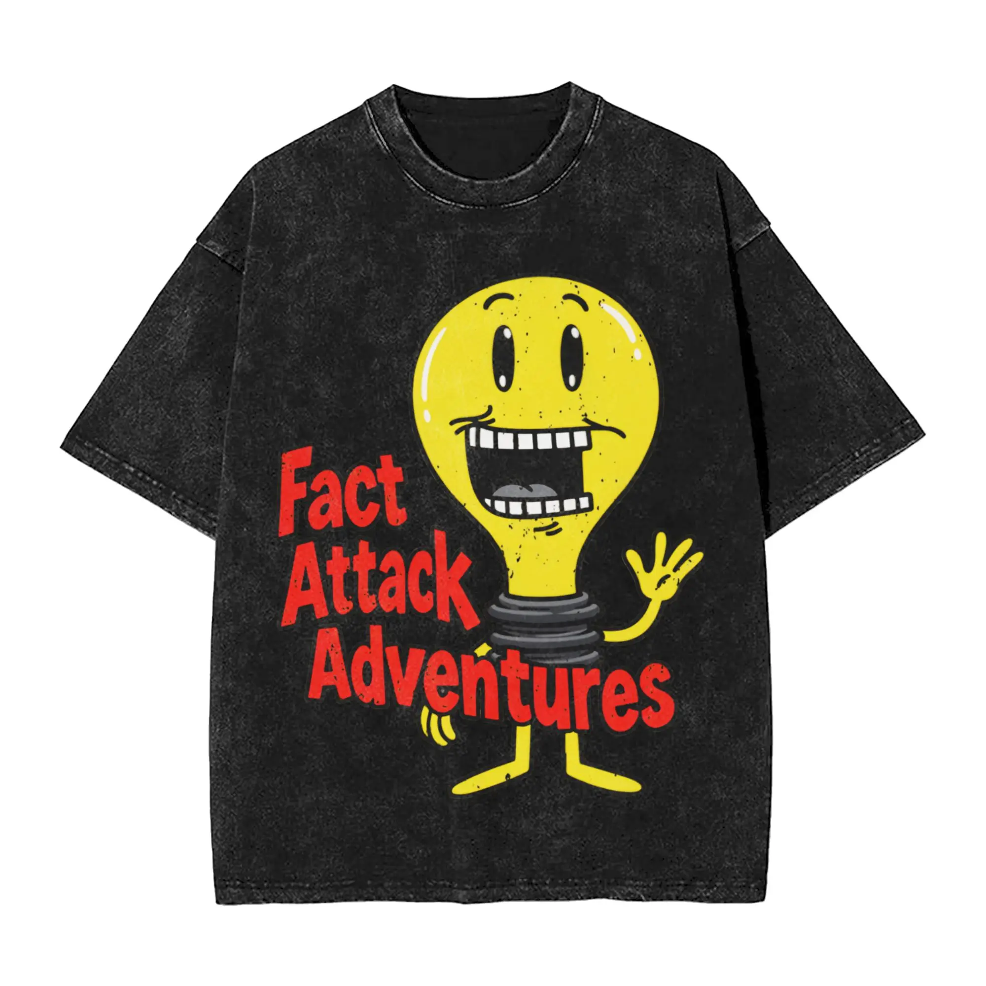 Light Bulb Fact Attack Adventures T Shirt  Fashion Short-Sleeve Street Style Tops Summer Casual O-Neck Oversize Top Tees
