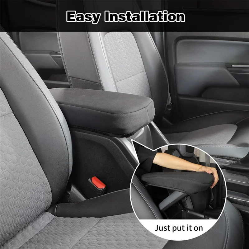 غطاء وحدة التحكم المركزية المتين لسيارة تشيفي كولورادو/جي إم سي كانيون 2015-2022 غطاء صندوق مسند الذراع غطاء حماية ملحقات السيارة أسود 1 فطيرة