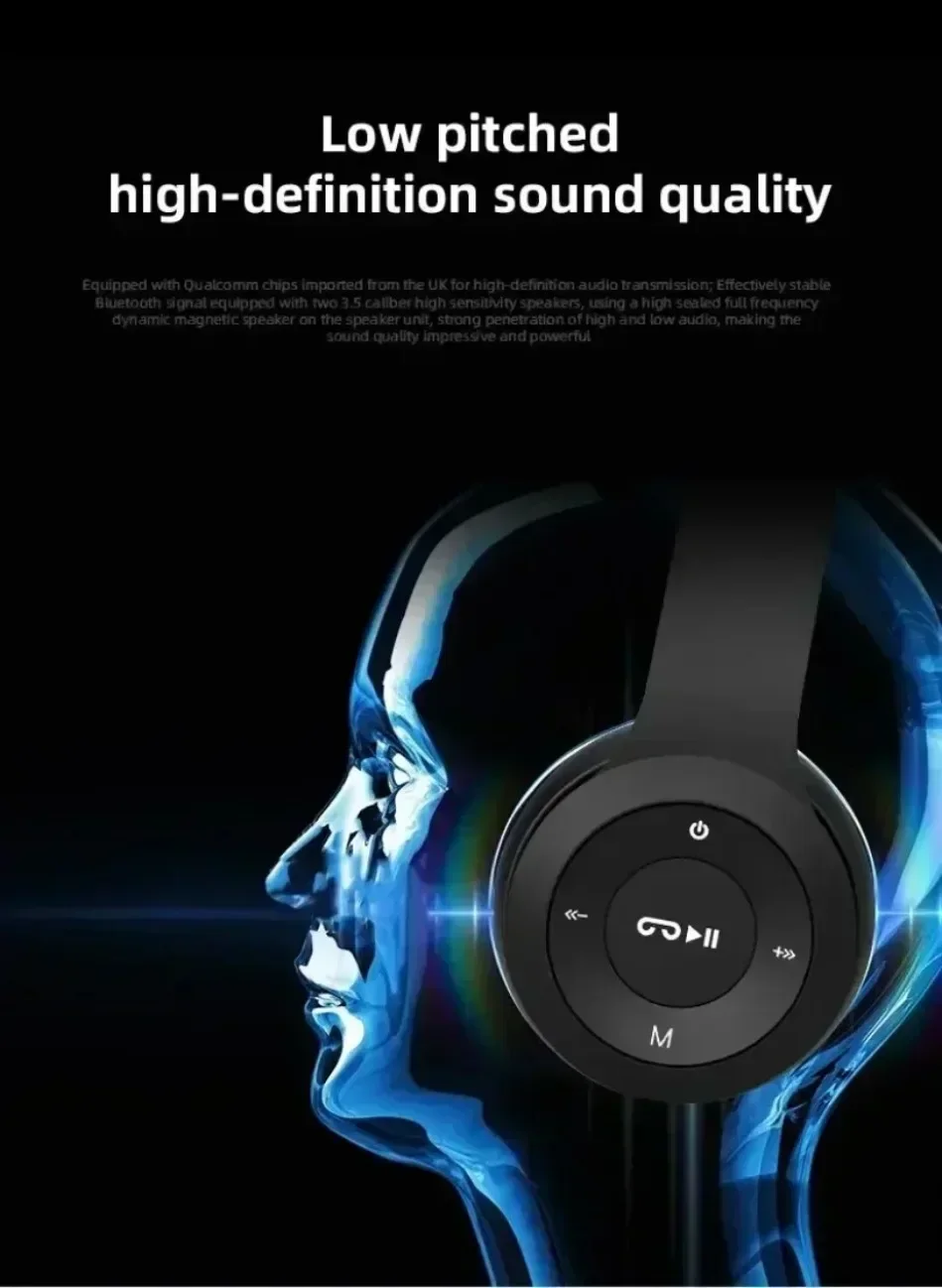 Faltbare Kabellose Bluetooth-Kopfhörer 5.0 Tragbares HiFi-Sound-Over-Ear-Headset für Sport, Reisen, Alltag, Gaming und Musikwiedergabe – Detail 8
