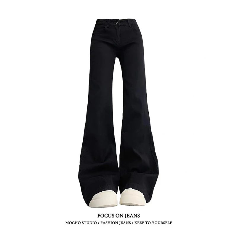 

ZHIZOU осень-зима женские джинсовые брюки с низкой посадкой винтажные простые мешковатые широкие джинсы Y2K Harajuku ковбойская уличная одежда 2000-х годов Япония