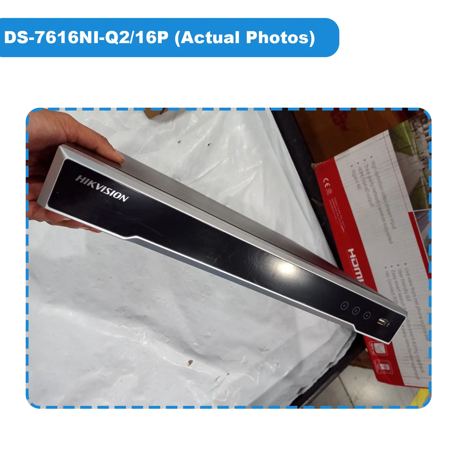 

Hikvision Used Open Box DS-7616NI-Q2/16P 4K 16CH NVR POE NVR 8MP POE Two Way Audio Network Video Recorder Security Surveillance
