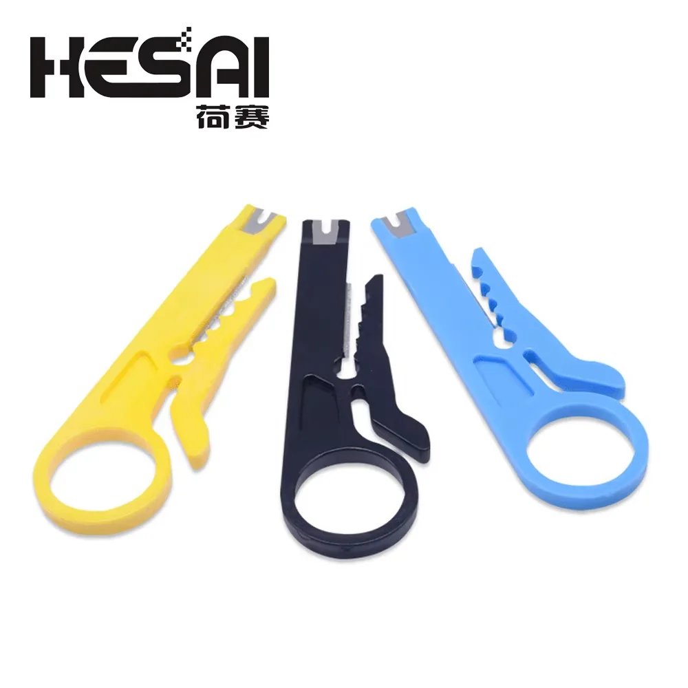 3-Pack Wire Stripper with Punch Down, Multi Cable Stripping Tool for RJ45 RJ11 Network Phone & CCTV Wiring