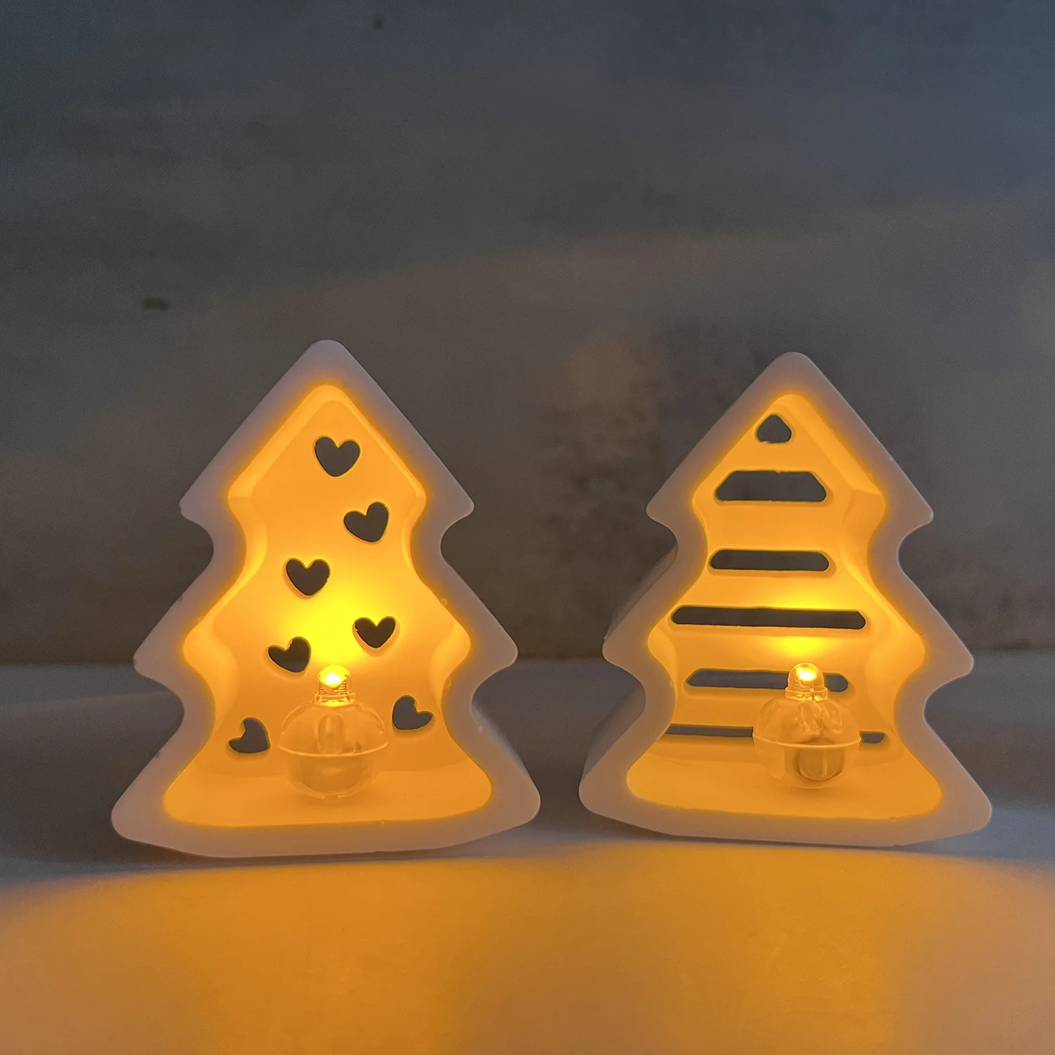 4 Christmas Tree Silicone Resin Mold Epoxy Resin Handmade Crafts Hollow Light Holder Lotion Bar Mould for Decoration Supplies