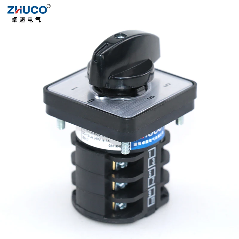 ZHUCO LW8D-10/0-6.3 10A 660V 3 Poles 12 Screws Seven Positions Universal Cam Rotary Switch Changeover Selector Knob Switch