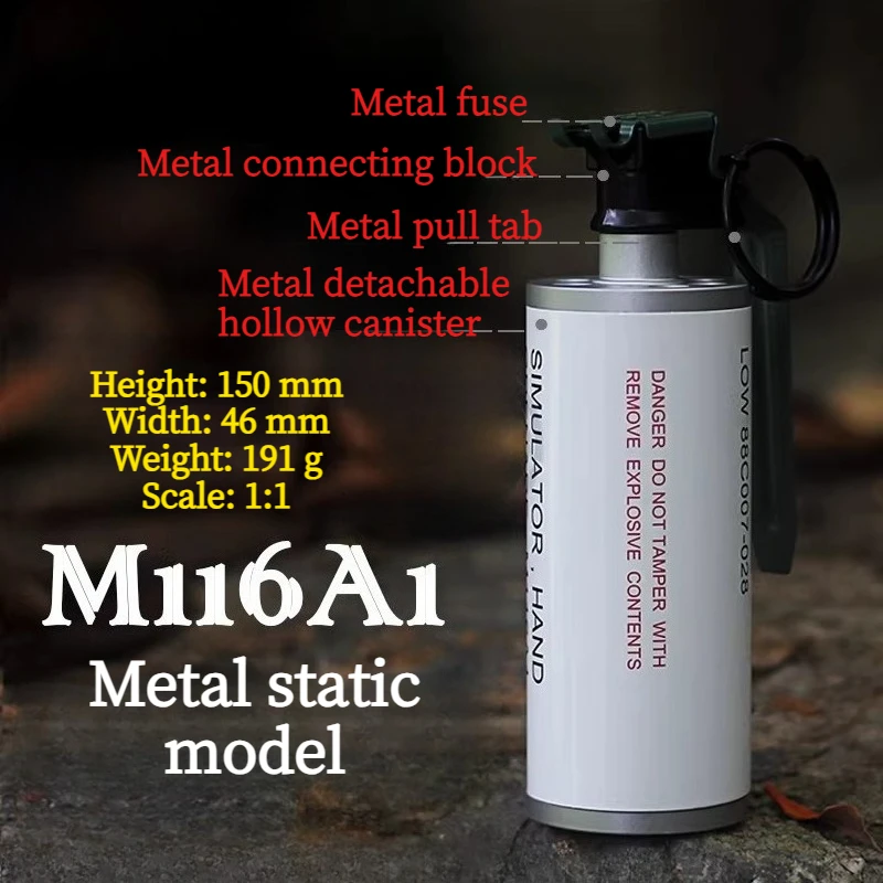 

Модель M116A1 из цельного металла 1:1, нефункциональная, для коллекционирования, реквизит для PUBG, CF, фильмов, для военных энтузиастов.