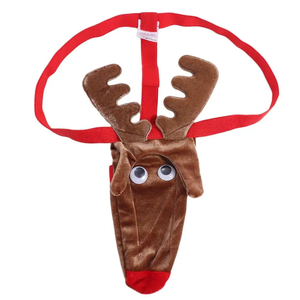 

Cute Christmas Elephant Nose Thongs Reindeer Elk Men's Underwear Exposed Lingerie T Back Panties Male