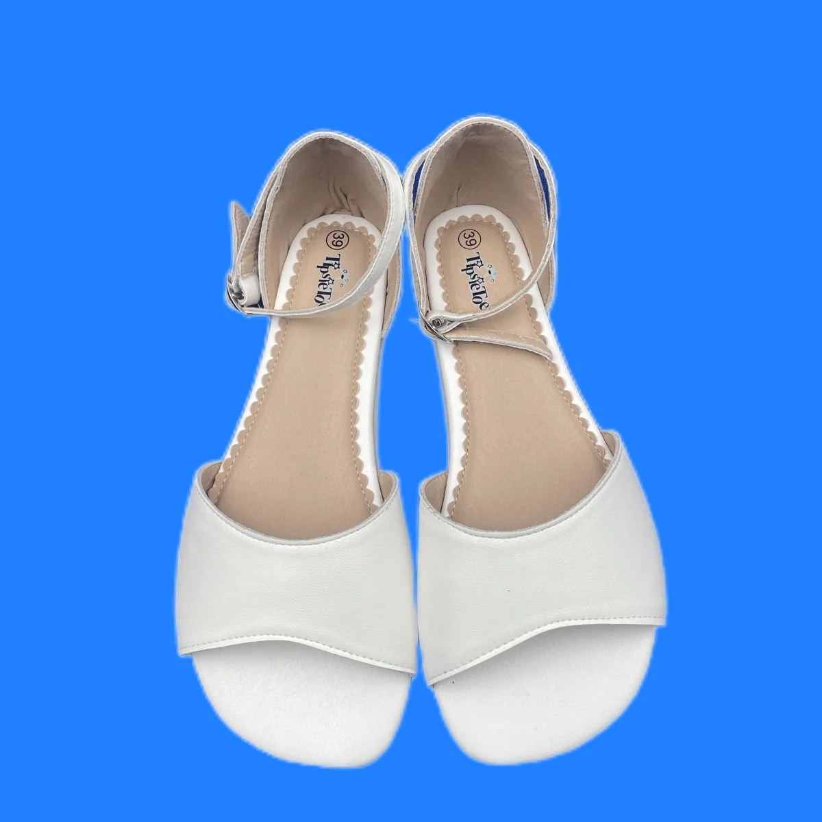 Tipsietoes 2025, Sandalias planas de cuero genuino descalzas de verano para mujer con suela suave, caja de dedos anchos con caída cero, peso ligero