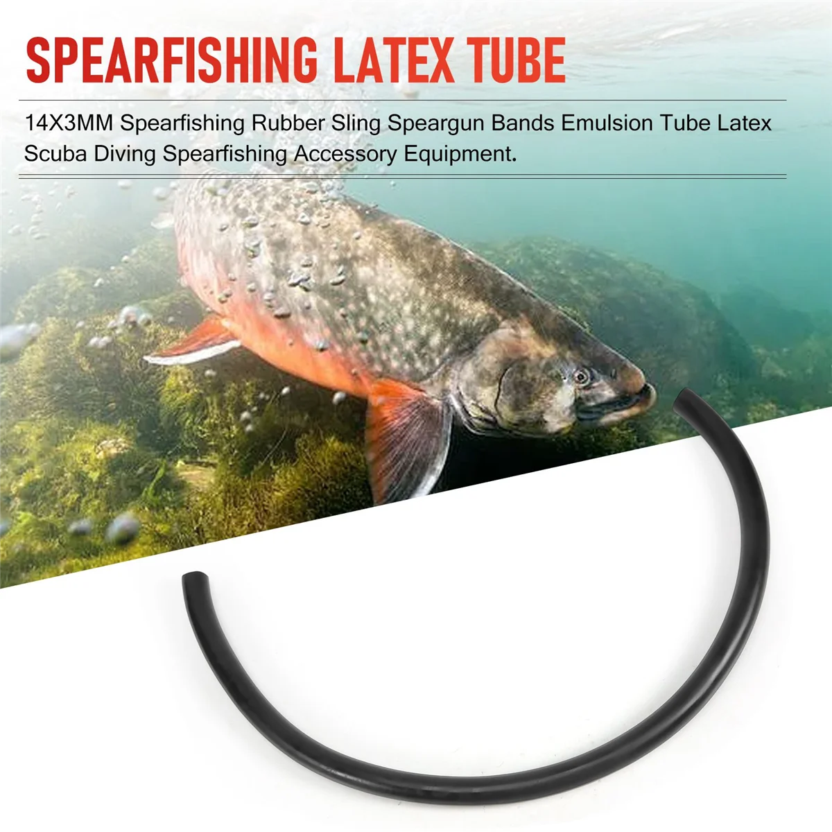 New 14X3MM Spearfishing Rubber Sling Speargun Bands Emulsion Tube Latex Scuba Diving Spearfishing Accessory Equipment,50cm