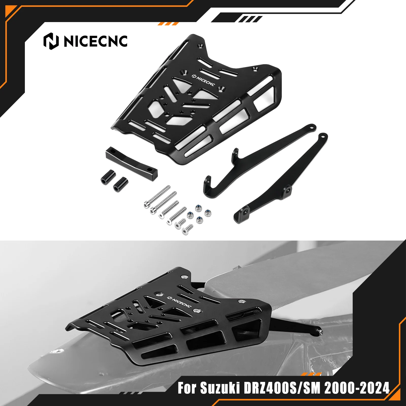 

NICECNC For SUZUKI DRZ400SM 2000-2024 Rear Luggage Rack Tail Rack Cargo Bracket DRZ400S DR-Z 400S DR-Z 400SM Accessories