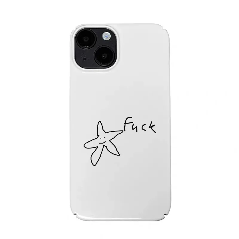 

Simple Pen Expression Star Art Phone Case for IPHONE 17 Air 16E 15 PROMAX 14 Plus 13 12 MINI 11PRO 16Plus XR Acrylic Phone Cover
