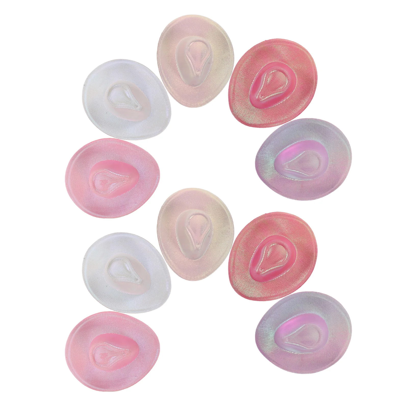 10개 미니 장식용 모자, 홀로그램 작은 카우보이 모자 액세서리, 서부 파티 용품, 로데오 장식용 모자