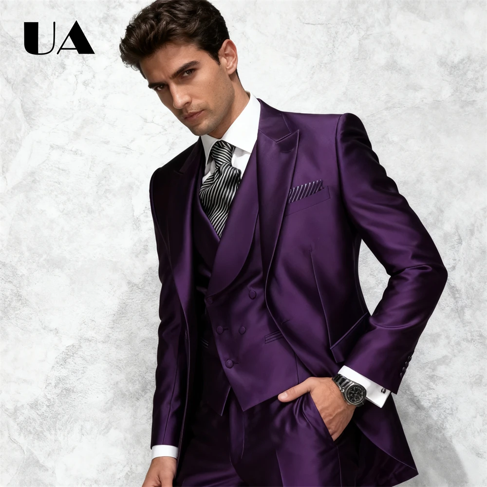 

Glitter Satin Suit Set for Men, XXS-7XL Tailored Suit Attires, Stage Performance Suits, Plus Size Party Communion Dating Suits