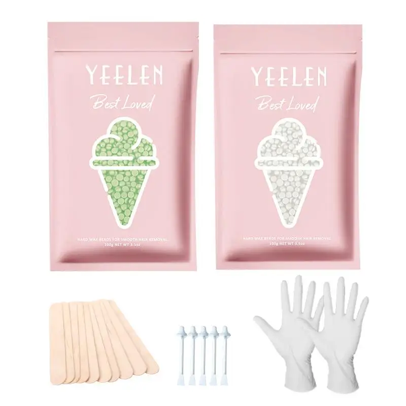 Hard Wax Beads 7.05oz  for Full Body  Facial Brazilian Bikini and Legs at Home Wax Refill for Women Men