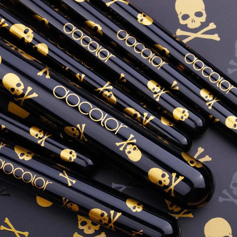 Docolor Creative Skull Goth Makeup Brushes Face Powder Foundation Blending Blush Eye Shadow Brushes For Halloween Gift