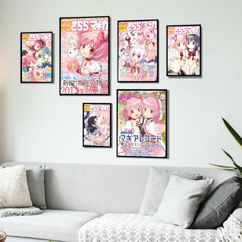 Puella Magi Madoka Magica Poster Anime Posters Sticky HD Quality Wall Art Retro Posters For Home Kawaii Room Decor