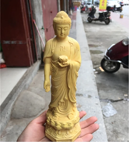 Special Offer--23CM TALL- Buddhism figure of the Buddha # Bless Safety health Handmade wood the Buddha carving statue-free ship
