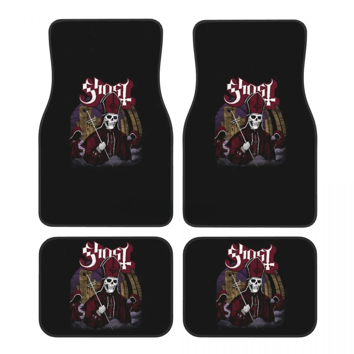 

Ghost B.C. Band 4PCS Crystal Velvet Women's Car Floor Mat, Anti Fouling Car Floor Mat Car Interior Accessories