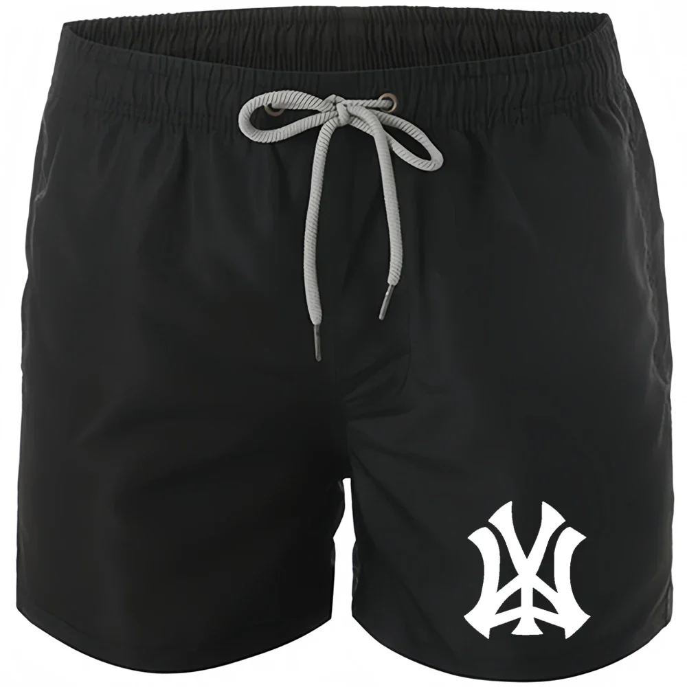 Men\'s surf Fitness Shorts Drawstring Mesh Lining Elastic Waist Breathable Quick Dry pocket Beach swimming Shorts Summer Male