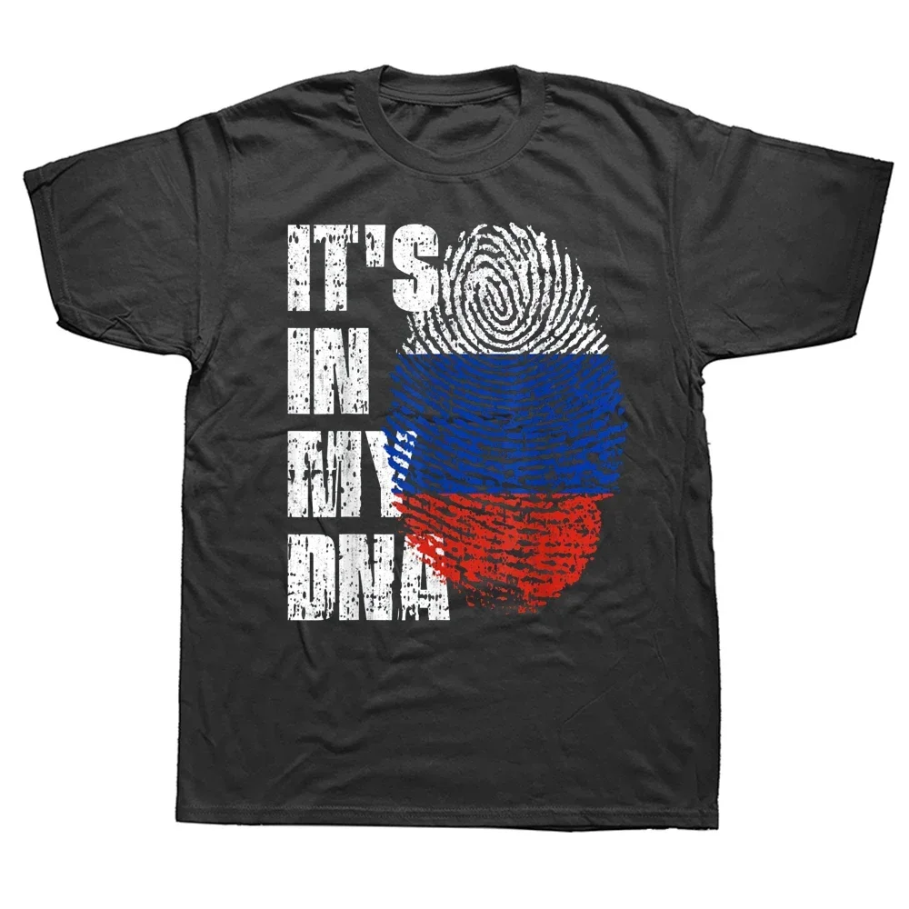 

Funny IT'S IN MY DNA Russia Flag Russian T Shirts Streetwear Short Sleeve Birthday Gifts Summer Style T-shirt Mens Clothing