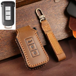 1pc Leather Car Key Cover Case for Mitsubishi Delica D5  for Mitsubishi Outlander 2014 Pajero Delica Car Accessories Bag