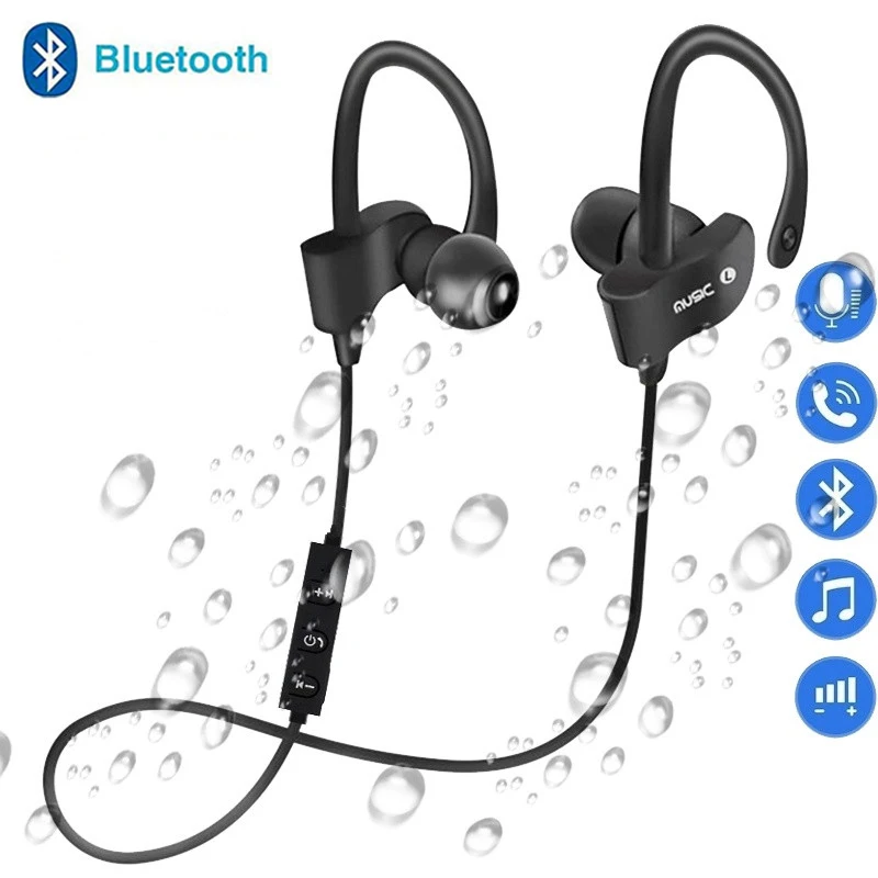 

Bluetooth Headphone Wireless Earphones Waterproof Music Bluetooth Sport Earphone Stereo Bass Headset with Mic For Mobile Phone