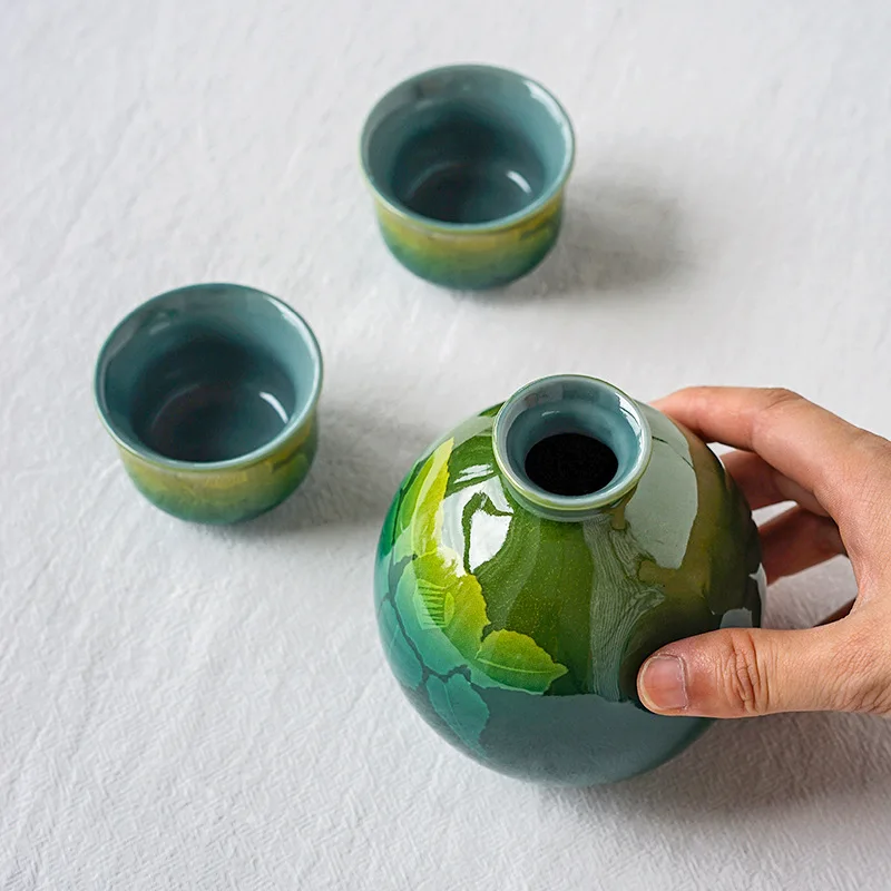 

Sake, set, vintage, ceramic, jug Baijiu dispenser, wine warmer