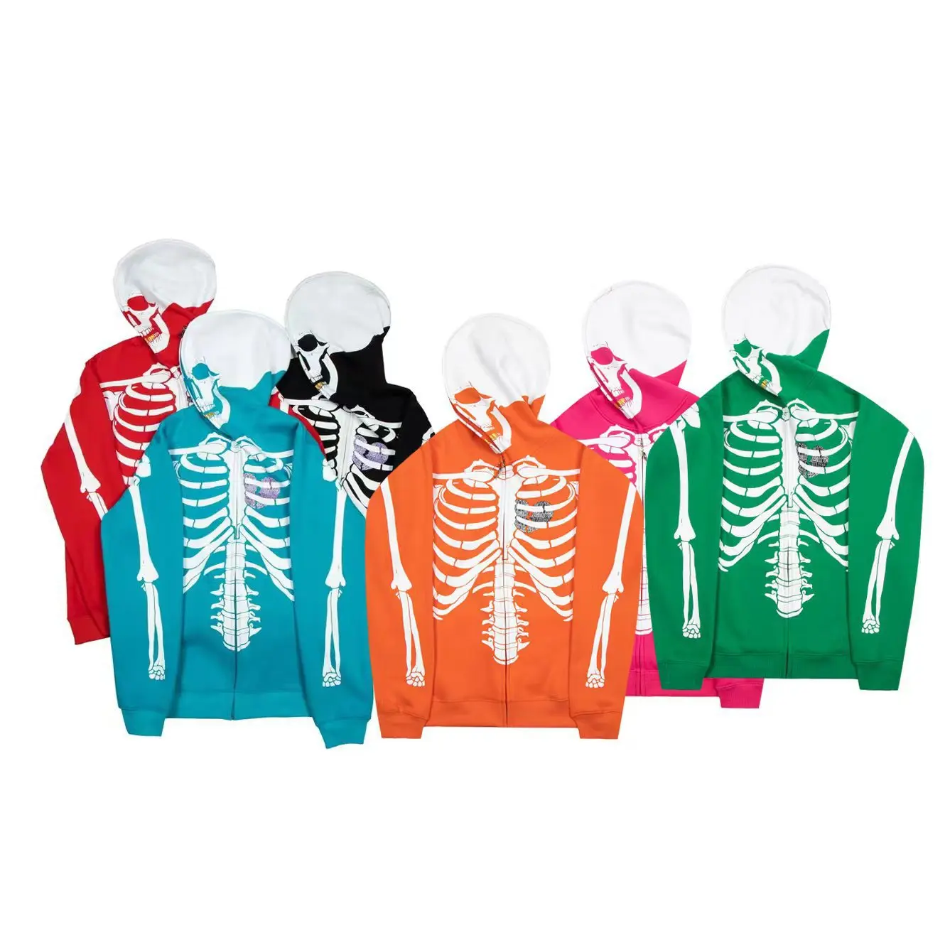 

2025 KAPITAL Fashion Hoodie Dark Skeleton Sweatshirt Men's and Women's Hoodies Couple Harajuku Style Casual Zipper Sweatshirt