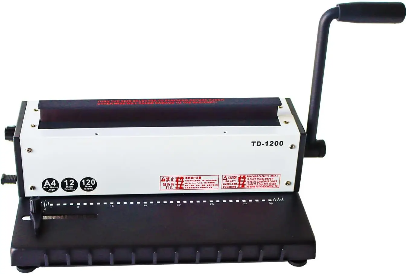 Wire Coil Punching Binding Machine 34Holes 3:1 Square Iron Ring All Steel Metal Base 120 Sheets Capacity Machine a Cahier Spiral
