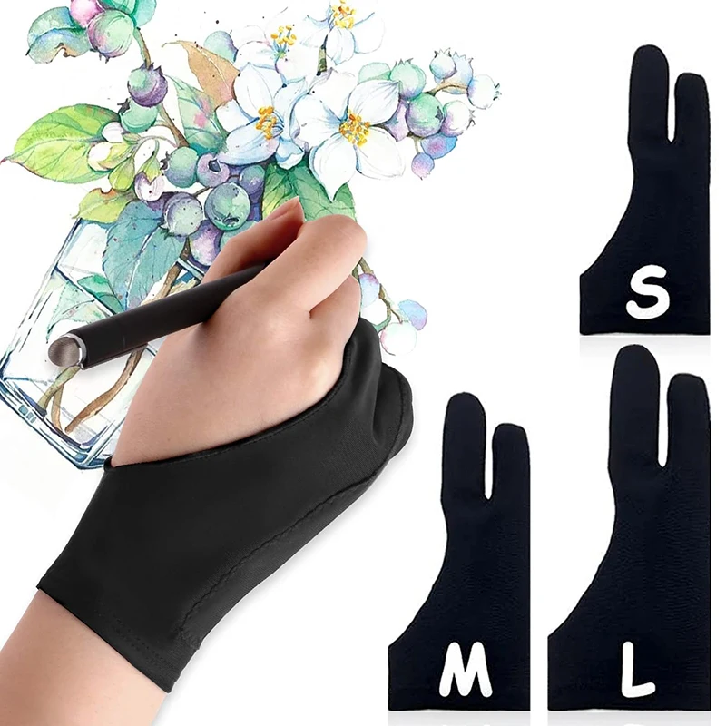 Перчатки-для-рисования-антисенсорные-перчатки-с-двумя-пальцами-для-ipad-графический-планшет-для-рисования-эскиз-художник-защита-от-размазывания-сенсорные-перчатки-для-рисования