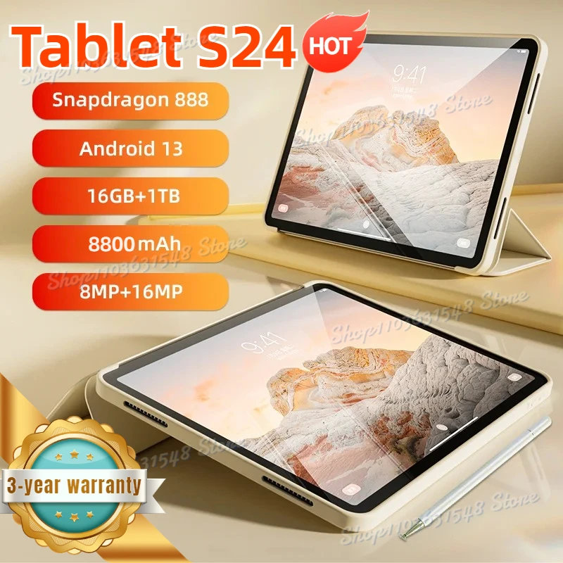 2024 Global Version pad s24 Tablet  5G 11.0Inch  Android14 8800mAh Snapdragon 8.0 16GB+1024GB 5G Dual SIM WIFI Original Tablet