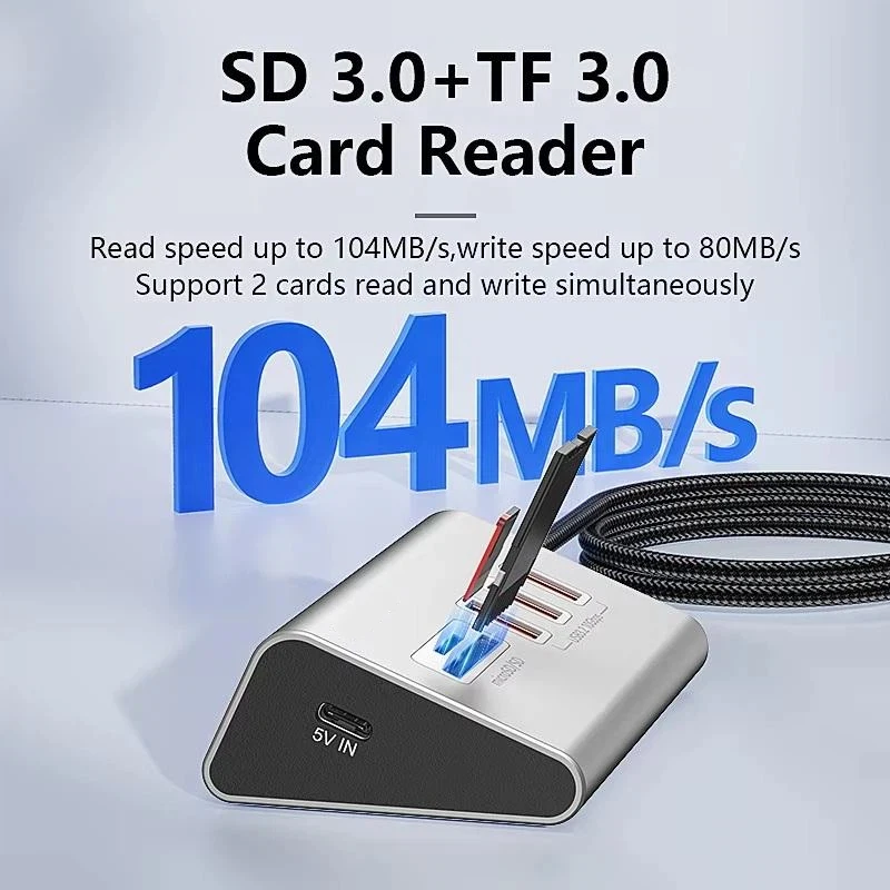 10Gbps USB 3.2 Gen2 Docking Station Aluminum Hub, Type-C USB-A Splitter Adapter 4 & 10 Port Multiport Expander For Laptop PC