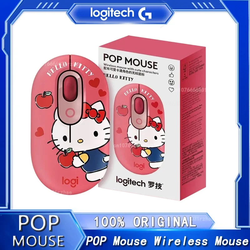 New Logitech Pop Mouse Wireless Bluetooth Online Celebrity Keyboard And Mouse Suit Cute Computer Ip Joint Hellokitty