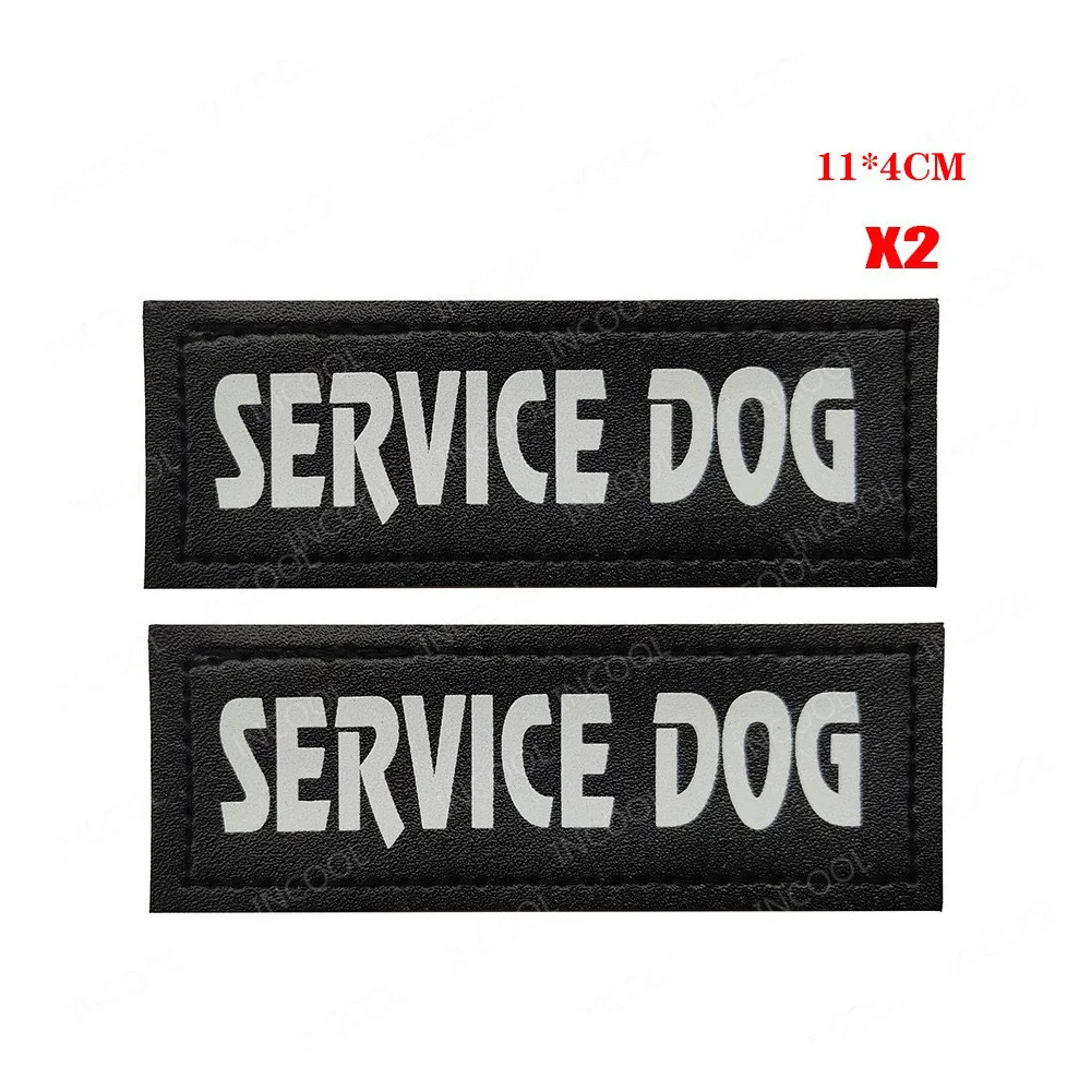 Service Dog Patch Tactical Combat Therapy in Training Dog Reflective Badge Hook Back Patches For Dogs Pets Harness Vest
