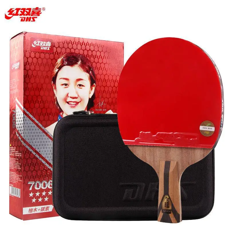 

DHS 7-star table tennis racket direct racquet finished product single racquet teak surface material+carbon H7006