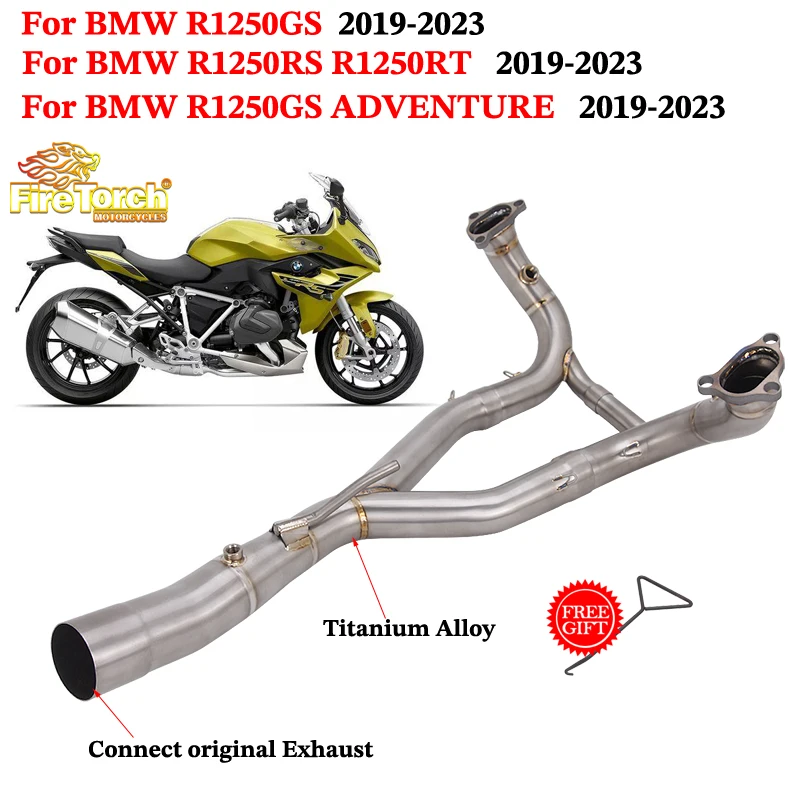 Motorcycle Exhaust Escape Titanium Alloy Front Link Pipe Slip On For BMW R1250R R1250RS R1250RT R1250GS ADVENTURE 2019 - 2023