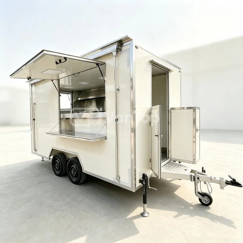 Custom Food Truck Trailer – Fully Equipped Mobile Kitchen for Grill BBQ Pizza Hot Dog Ice Cream & Night Market Snacks
