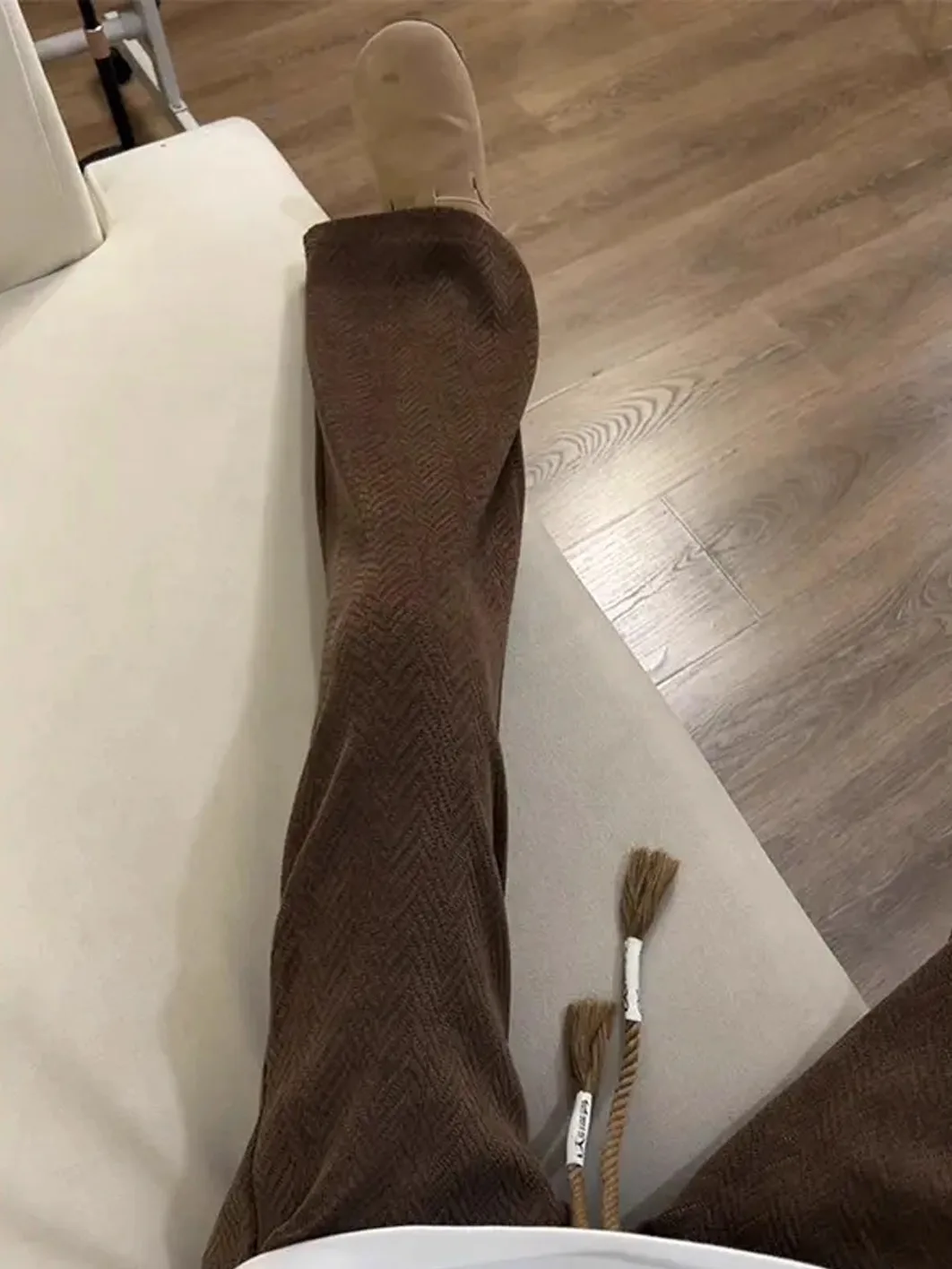 

American Sle Khaki Pants Men's Autumn Drape Folded Workwear Paratrooper Straight Leg Casual Long Trousers Striped Pattern