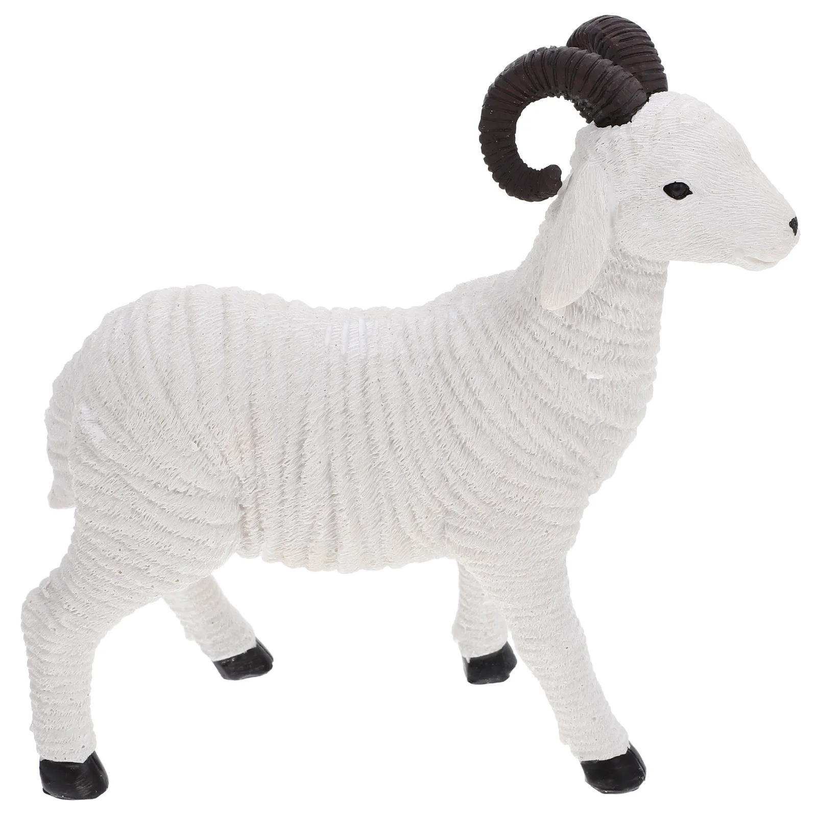 

Beautifulsic Goat Statue White Resin Wildlife Animal Ornament Yard Decoration Outdoor Garden Sculpture Figurine