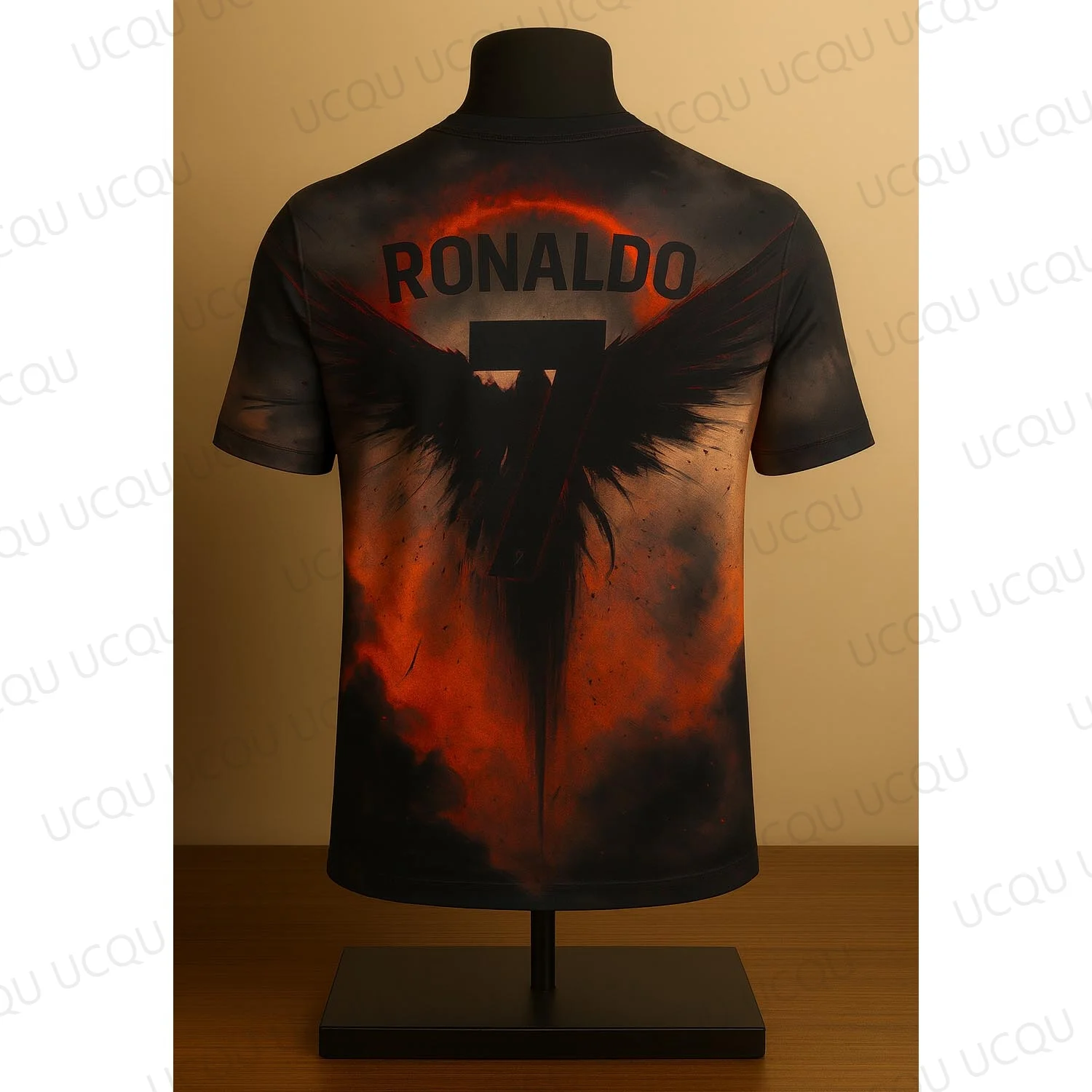 Ronaldo 7 Angel Flame เสื้อฟุตบอลรุ่นพิเศษเสื้อฟุตบอลแฟนตาซีสไตล์แขนสั้นผู้ชายชุดกีฬา Fan Top