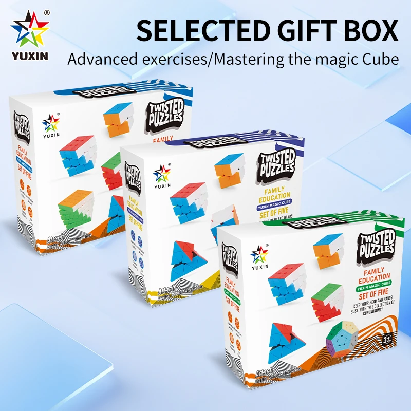

[JudyCube] Yuxin Black Kylin Magic Cube Set Stickerless Professional Fidget Toys Yuxin Gift Box Cubo Magico Puzzle