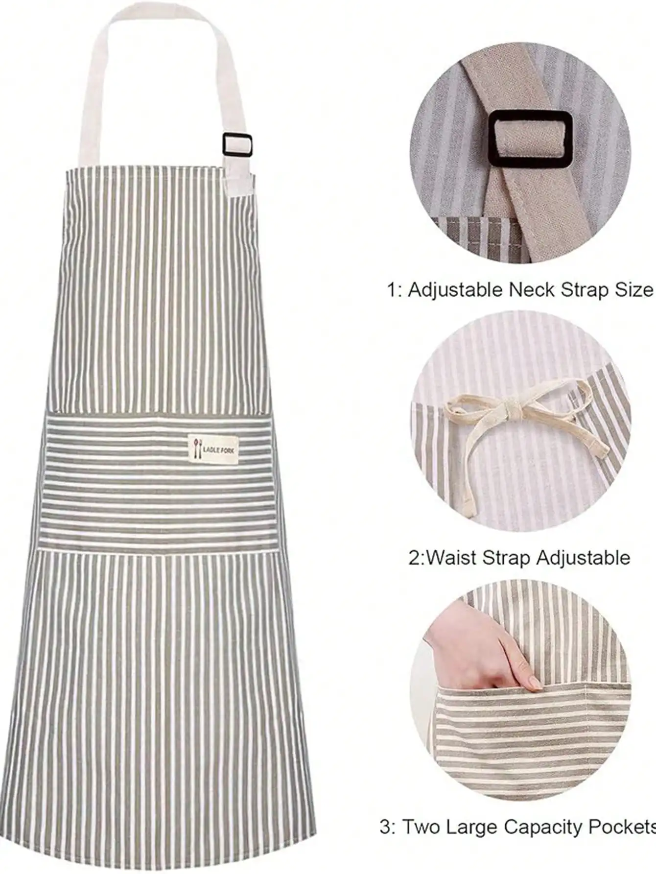 1 Pack Cooking Apron for Women with Pocket Adjustable Chef Aprons for Kitchen, Cooking, Baking, BBQ, Grill